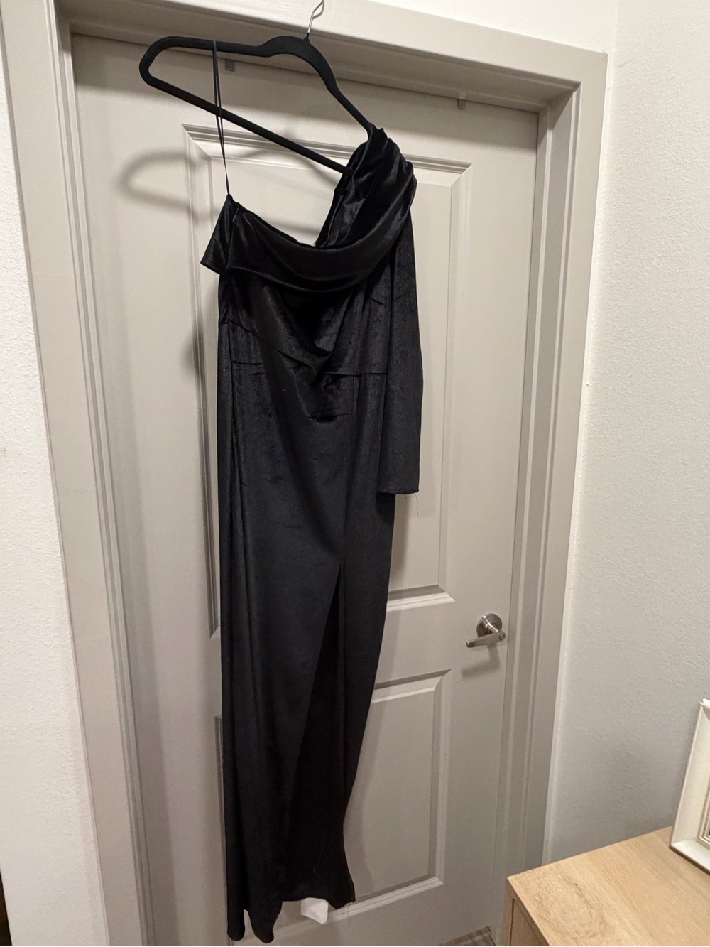 NWT ASOS Vesper Elegant Black One-Shoulder Evening Dress